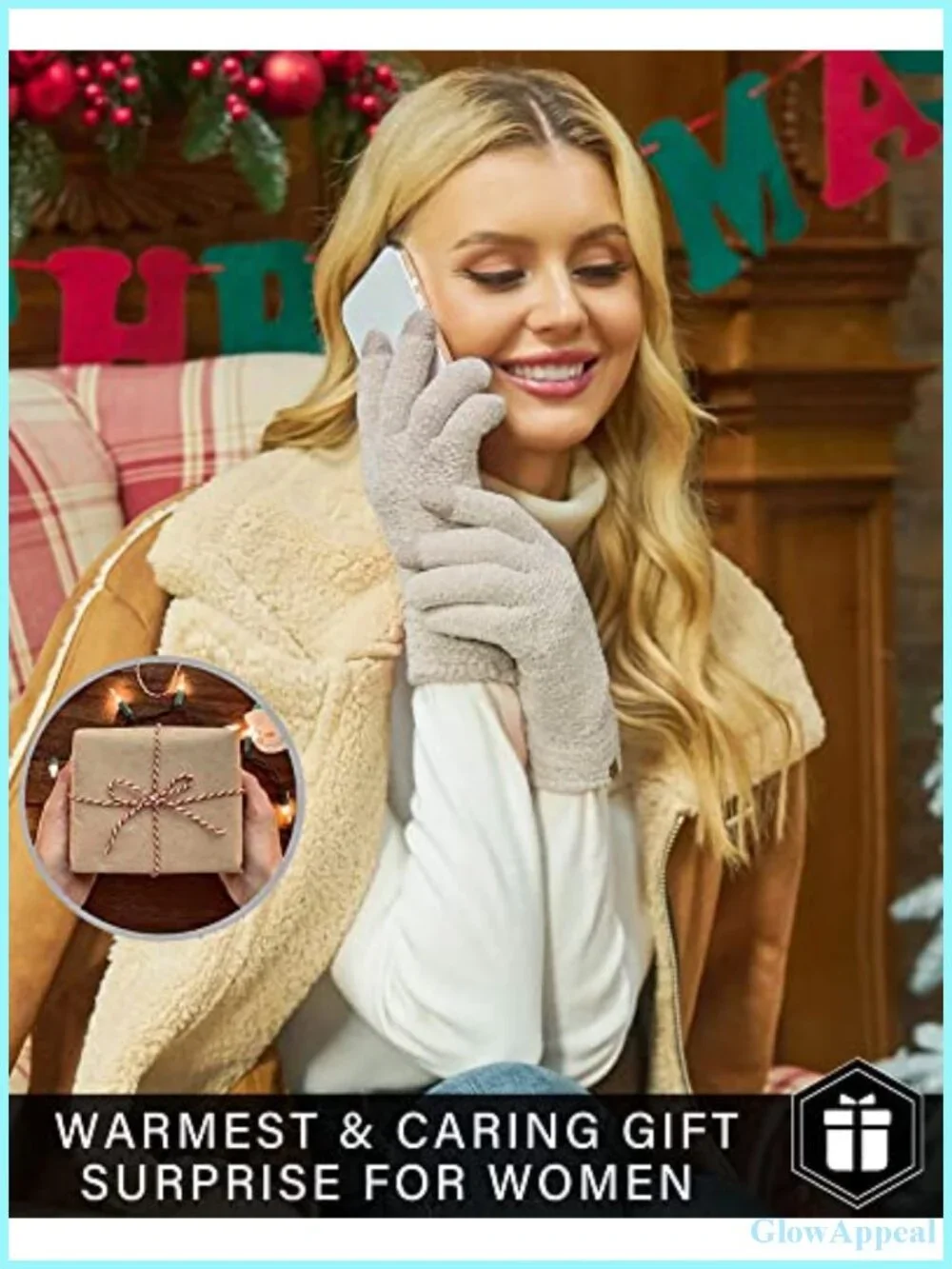 Women's Winter Touchscreen Gloves Chenille Warm Knit Gloves Cold Weather